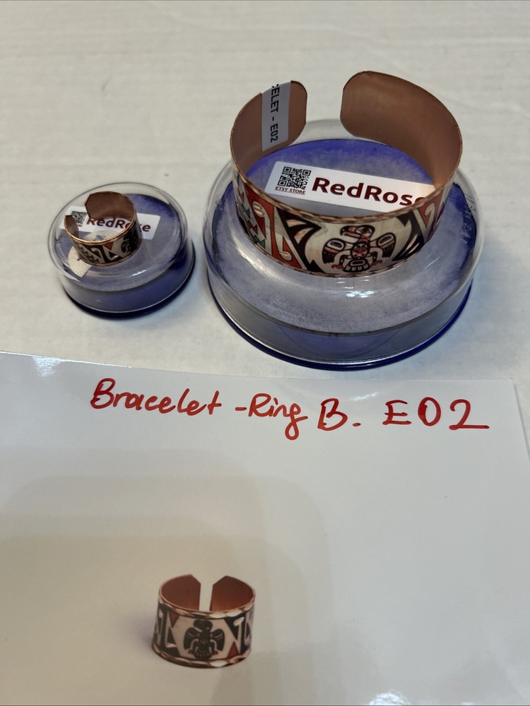 Colorful Copper Ring and Bracelet Set (E02)