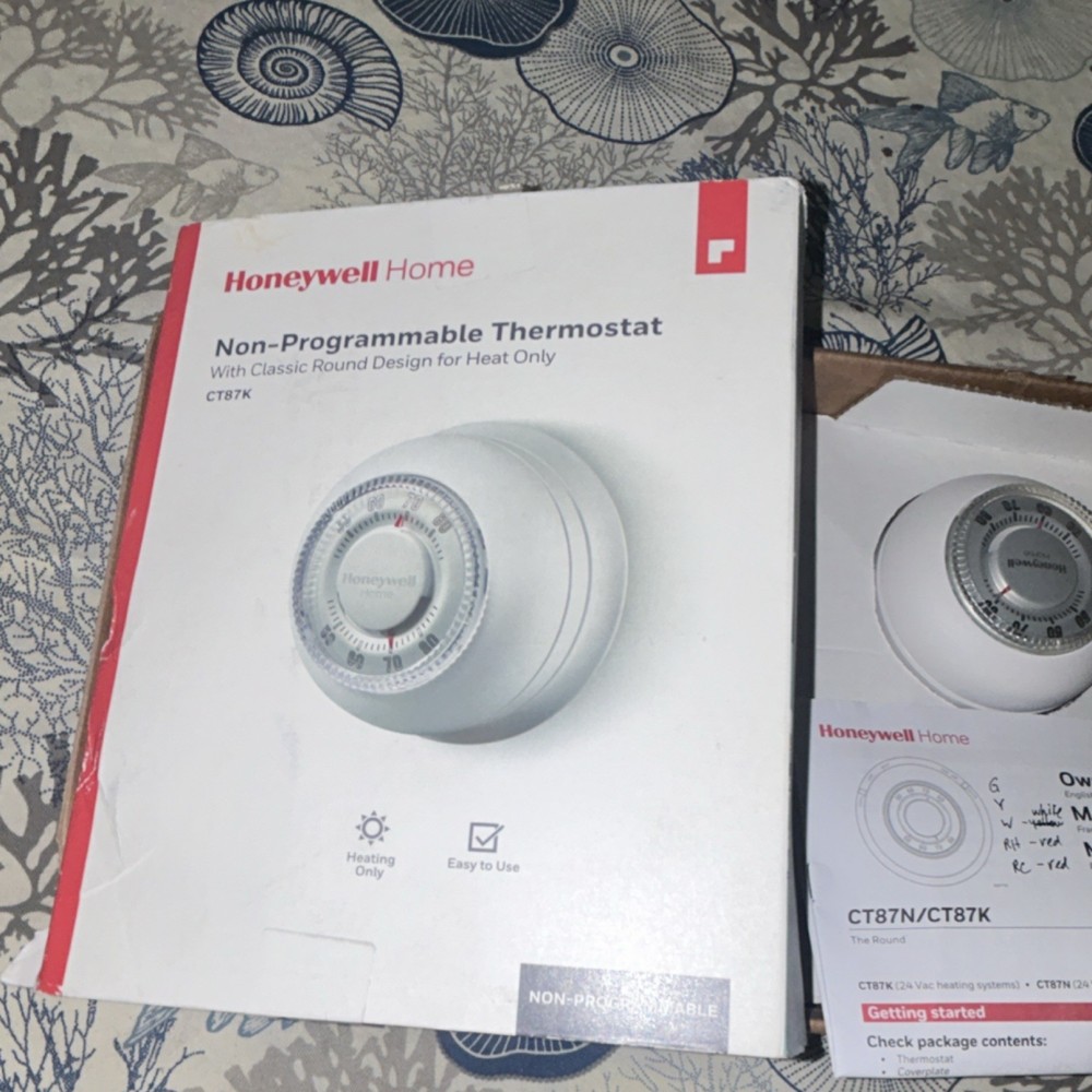 Honeywell Home CT87K Non-Programmable Round Thermostat, Heating Only