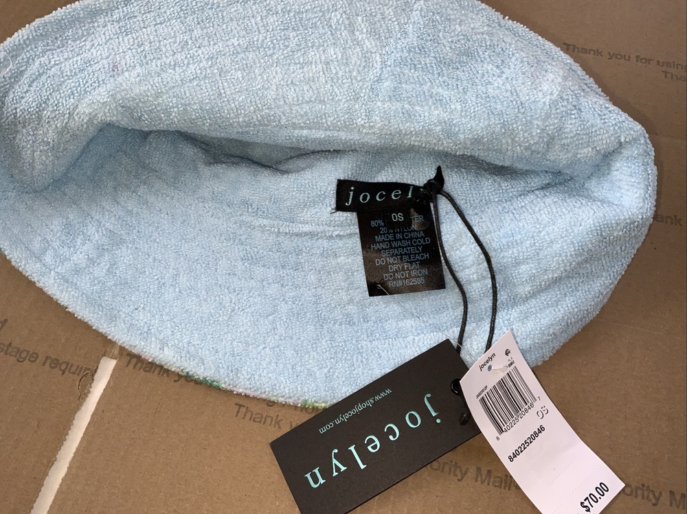 Jocelyn Monaco Reversible Terry Bucket Hat Retail $70 NWT