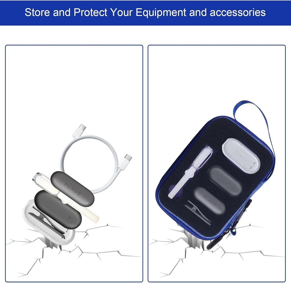 Compact Blue Hard Case for Plaud Note S - All Accessories Included & Protected