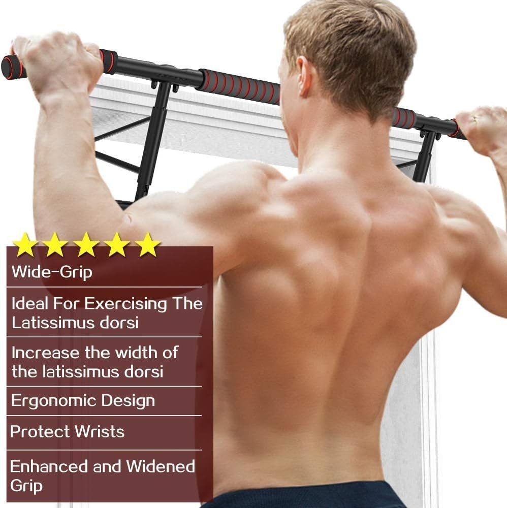 Space-Saving Folding Pull Up Bar with Adjustable Angled Grip - 2024 Upgrade