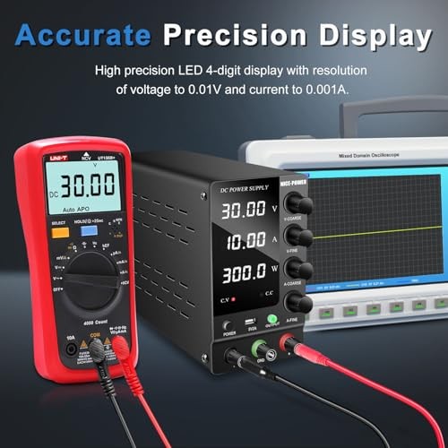 DC Power Supply Variable Adjustable Switching Regulated DC Bench 30V 10A Black