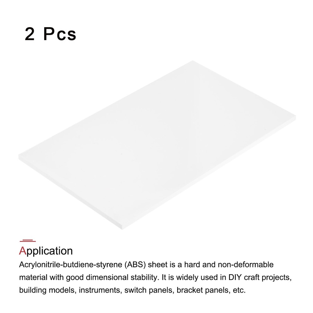 ABS Plastic Sheet 10 " x 6 " x 0.24 " ABS Styrene Sheets White 2 Pcs