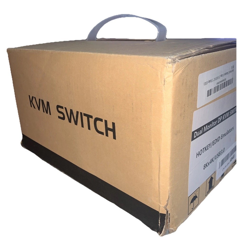 Kvm Switch DisplayPort 2 Monitors 2 Computers EDID 4K 144Hz Hotkey Switching