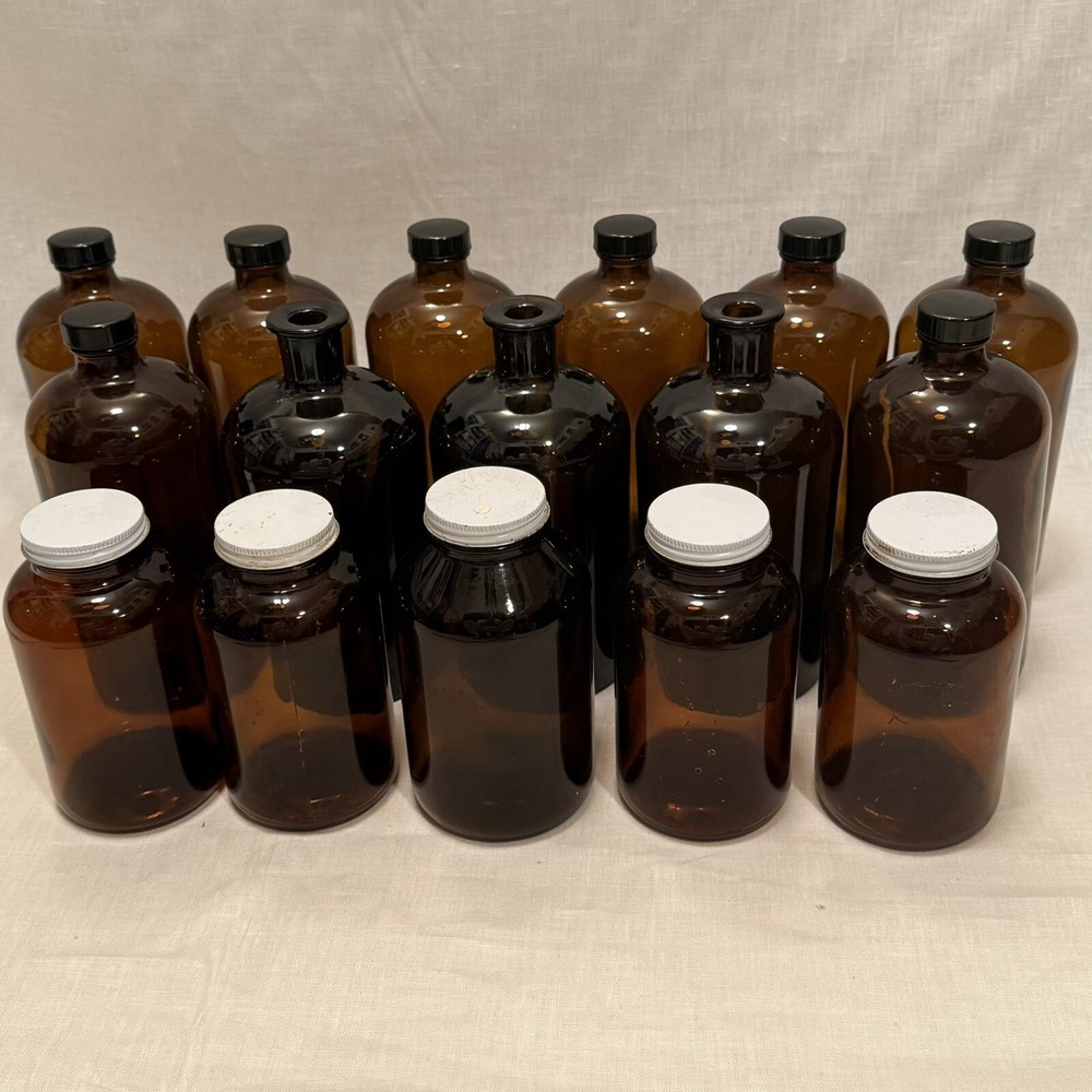 Amber Glass Jars Bottles