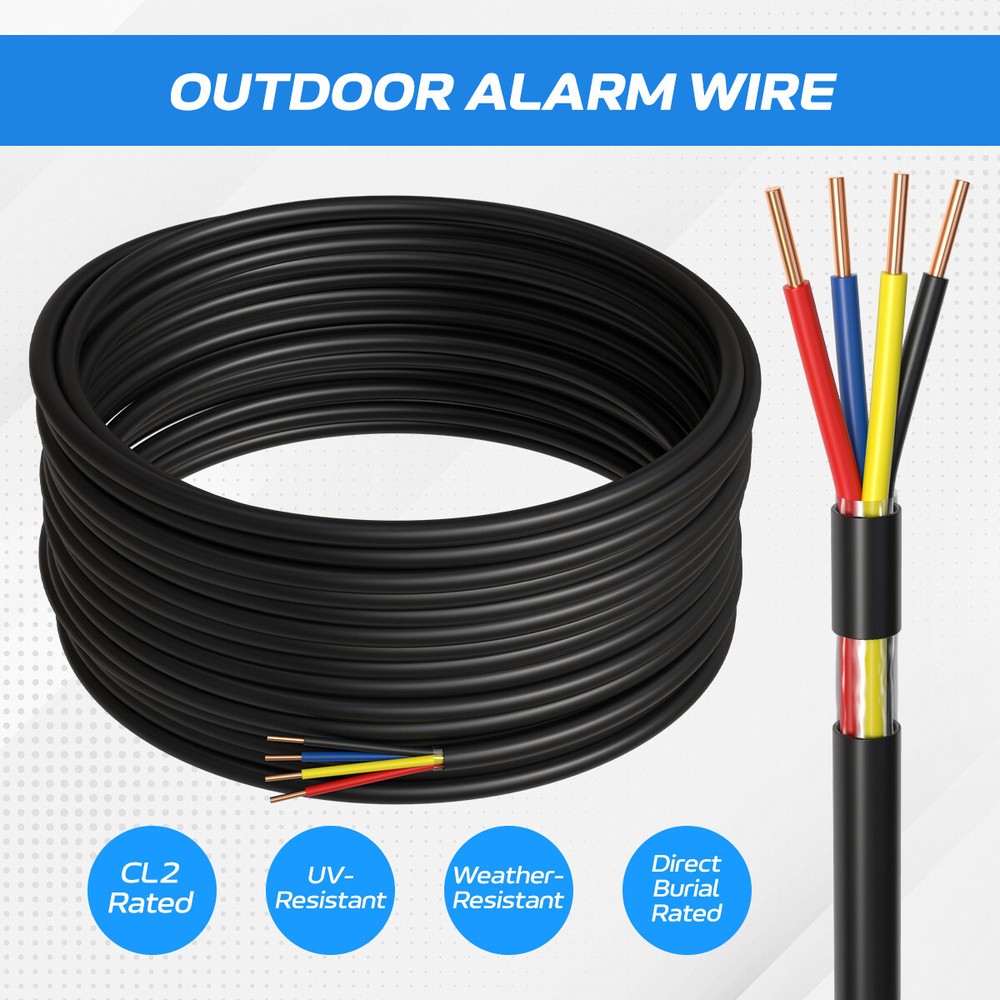 Alarm Cable 500ft 18/4 Solid UTP CCA CL2 Outdoor Security System CCTV