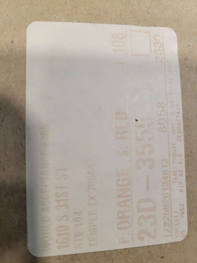 ZEBRA ZT410 ORANGE AND RED