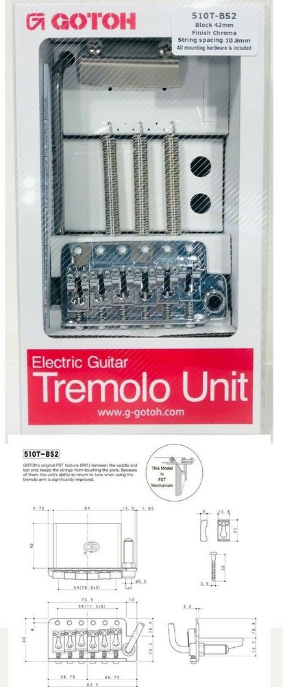 Gotoh 510T-BS2 Chrome Tremolo unit