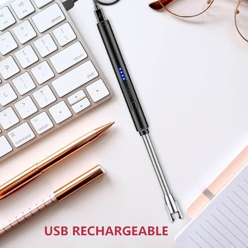 Candle Lighter 2 Pack USB Rechargeable Safety Arc Windproof Long Lighter for