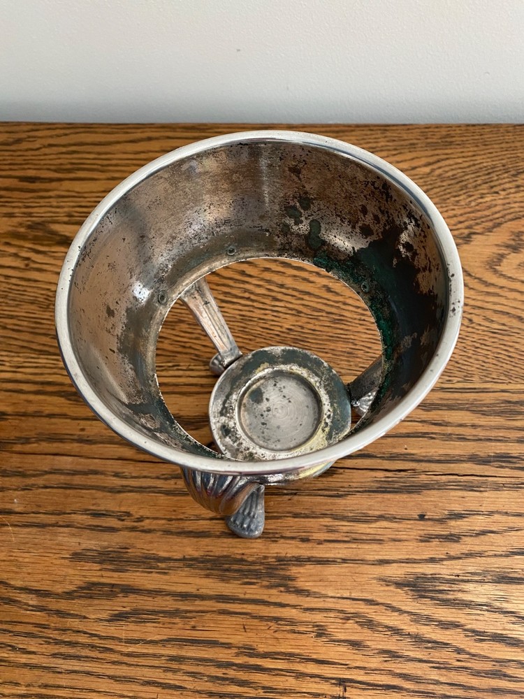 VINTAGE SILVER PLATE WARMING STAND BY FB ROGERS