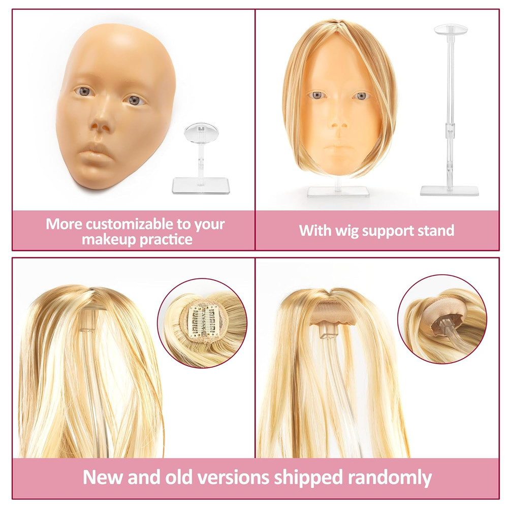 5D Silicone Makeup Practice Face – Reusable Mannequin Head with Full Kit, Wigs &