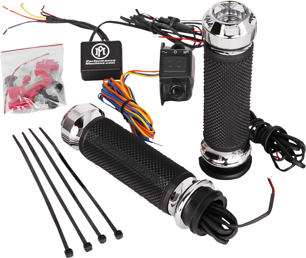 PERFORMANCE MACHINE (PM) Apex Heated Grips TBW Chrome
