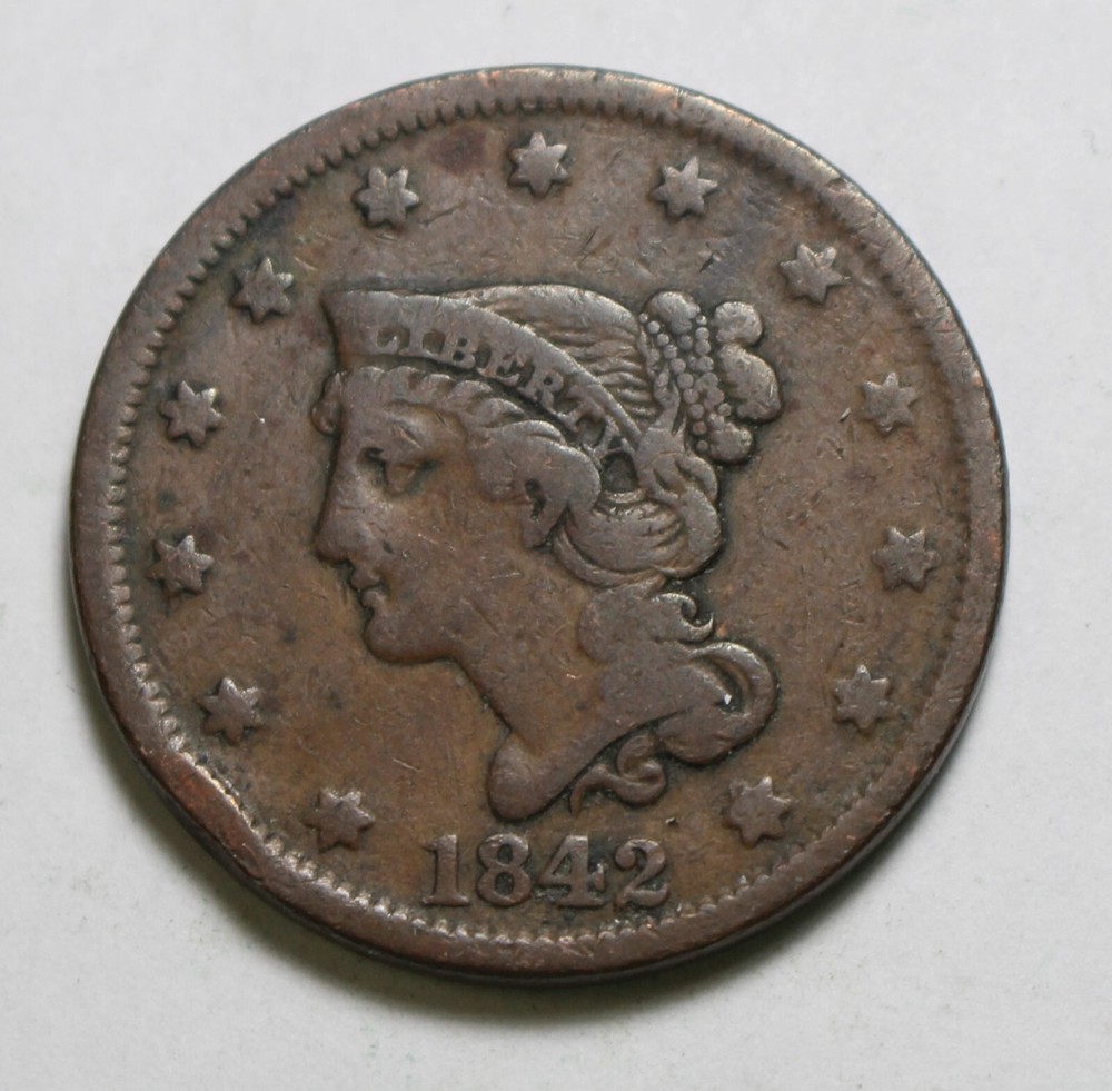 1842 Large Cent OM34