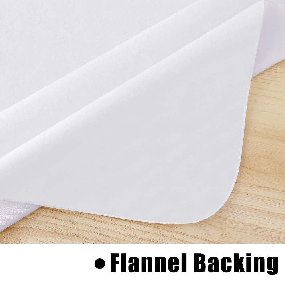 homing 2 Pack Rectangle Vinyl Tablecloth, 84" x 60" (Rectangular), White