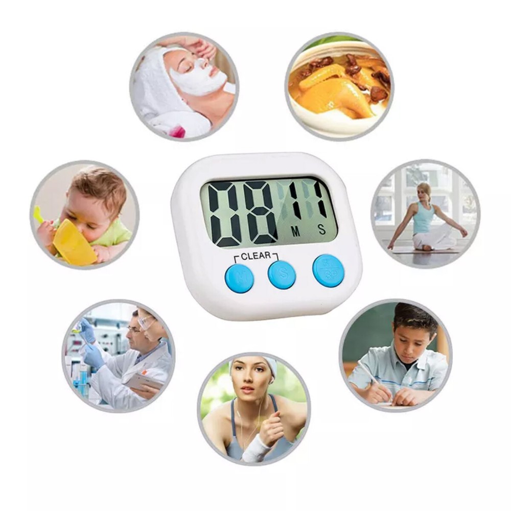 2 Pack Kitchen Timer Digital Large Magnet Cooking LCD Alarm Loud Countdown Clear
