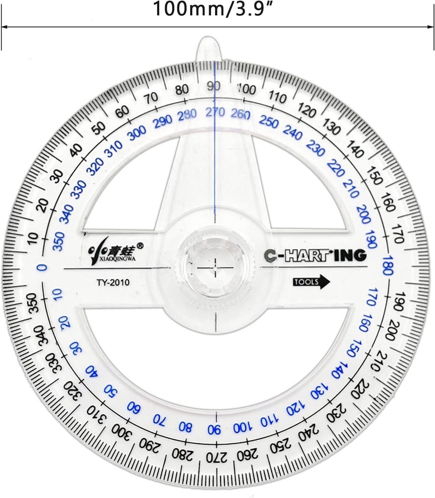 360° Protractor Pack of 30 Protactors Plastic Protractor Math Protractors Cle...