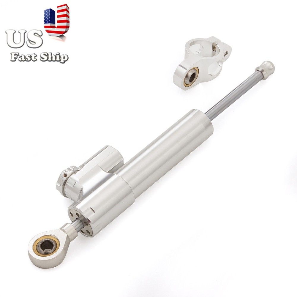 CNC Silver Steering Damper Stabilizer Linear Reversed For Motorcycle Scooters