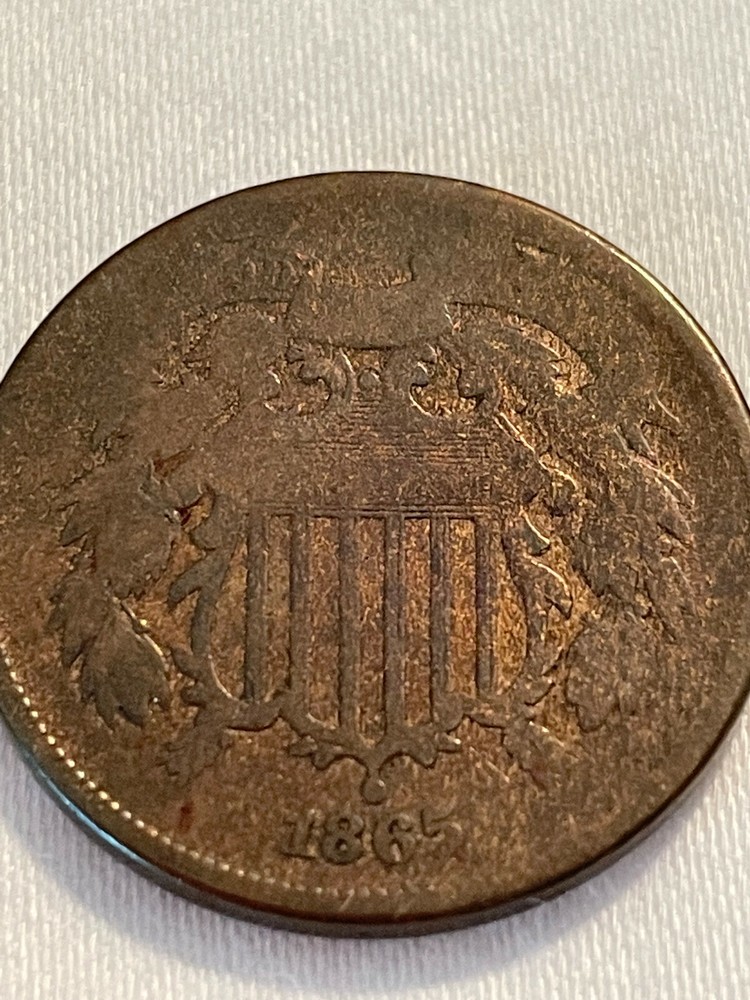 1865 2 cent coin