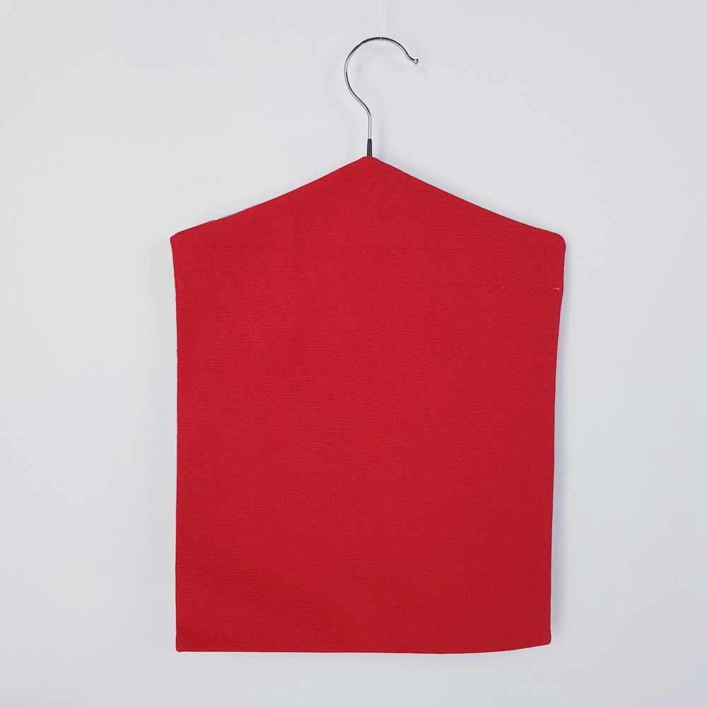 Peg Bag Handmade Bright Rainbow Print Red Lined Laundry Clothes Peg Holder