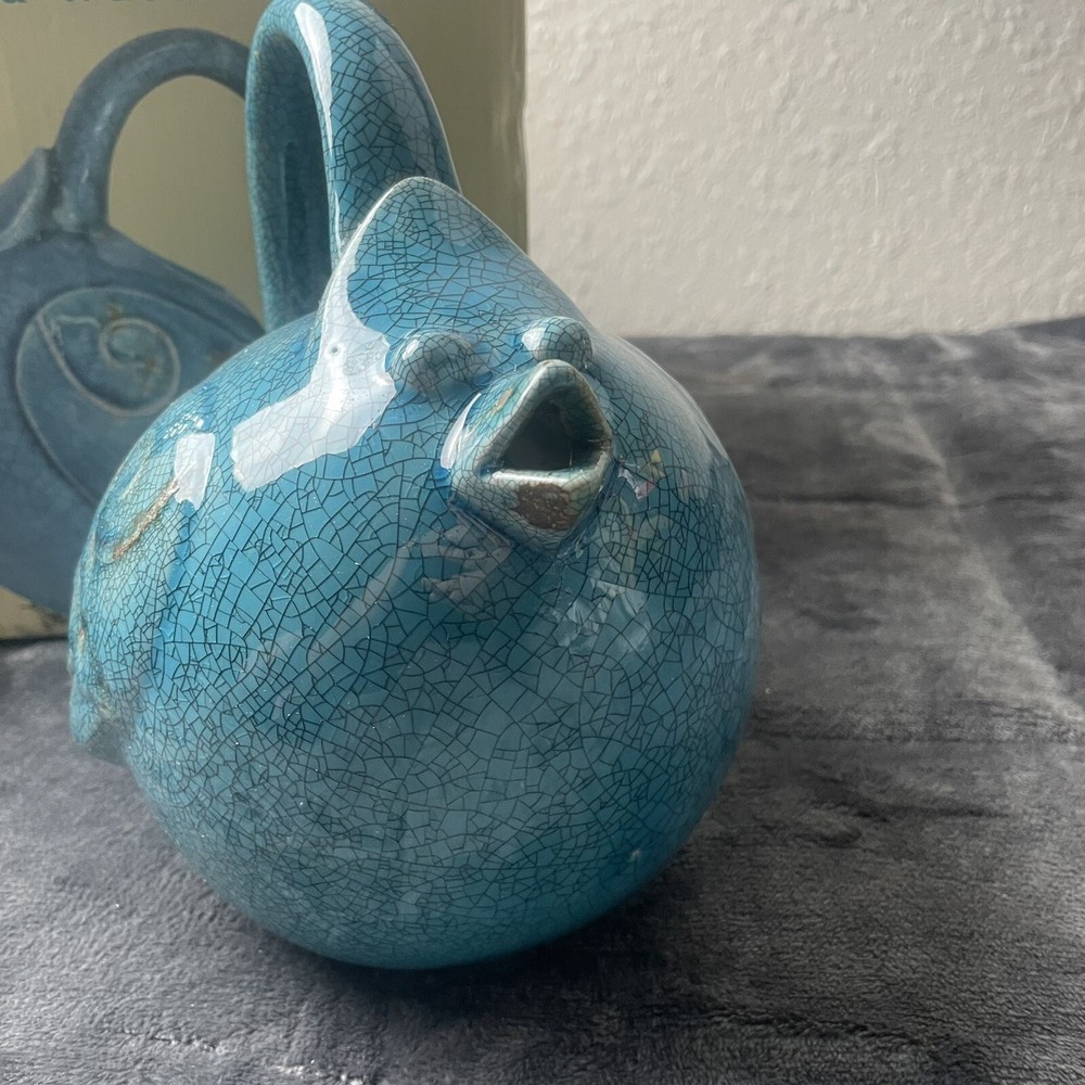 Ceramic Blue Bird Watering Can Cracker Barrel