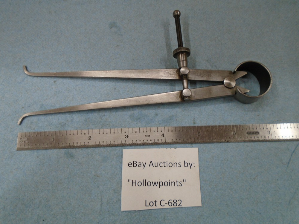 Lufkin No. 42 Inside 6" Spring Caliper w/ solid nut for Lathe Mill C682