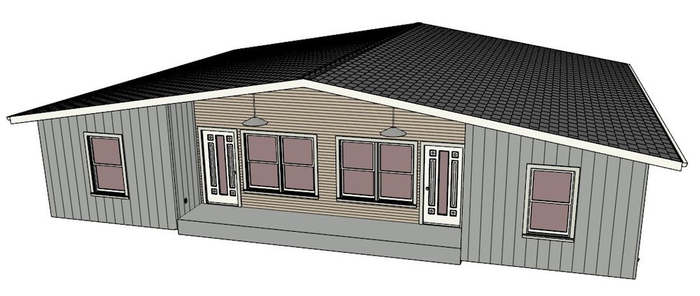 Mid-Century Modern Duplex PLAN PDF for Affordable Duplex 912 Sq. Ft. Per Unit