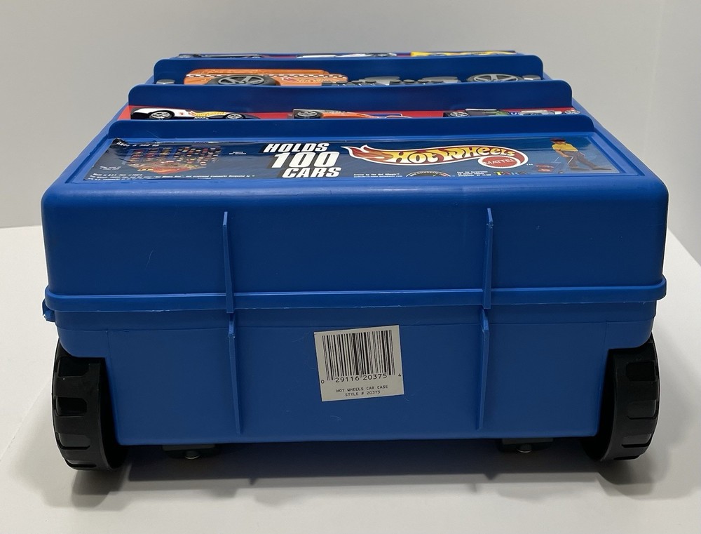 Vintage Mattel HOT WHEELS Rolling Storage Case Retractable Handle Year 2000