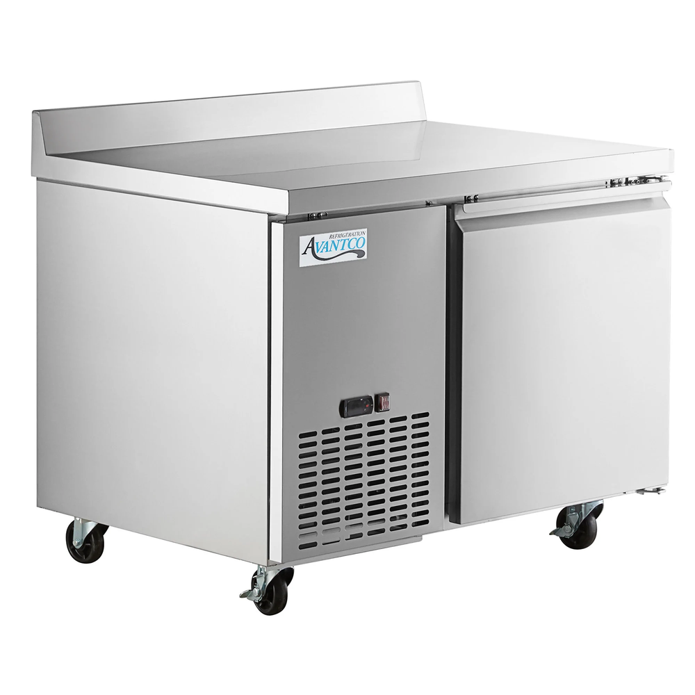 44" Stainless Steel Extra Deep Worktop Refrigerator with 3 1/2" Backsplash