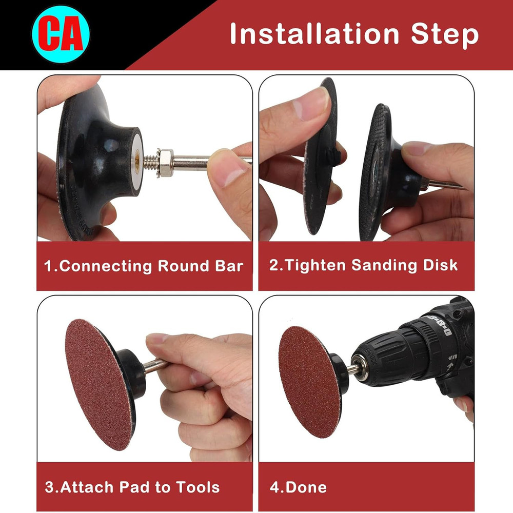 2 Inch Sanding Discs Holder Roll Lock Disc Pad Quick Change Disc Adapter with 1/