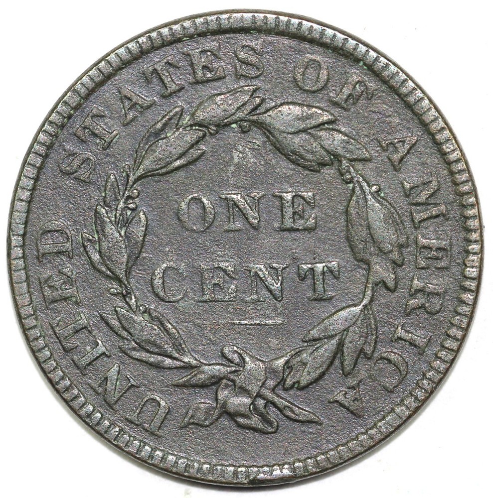 1835 1c N-19 Coronet or Matron Head Large Cent