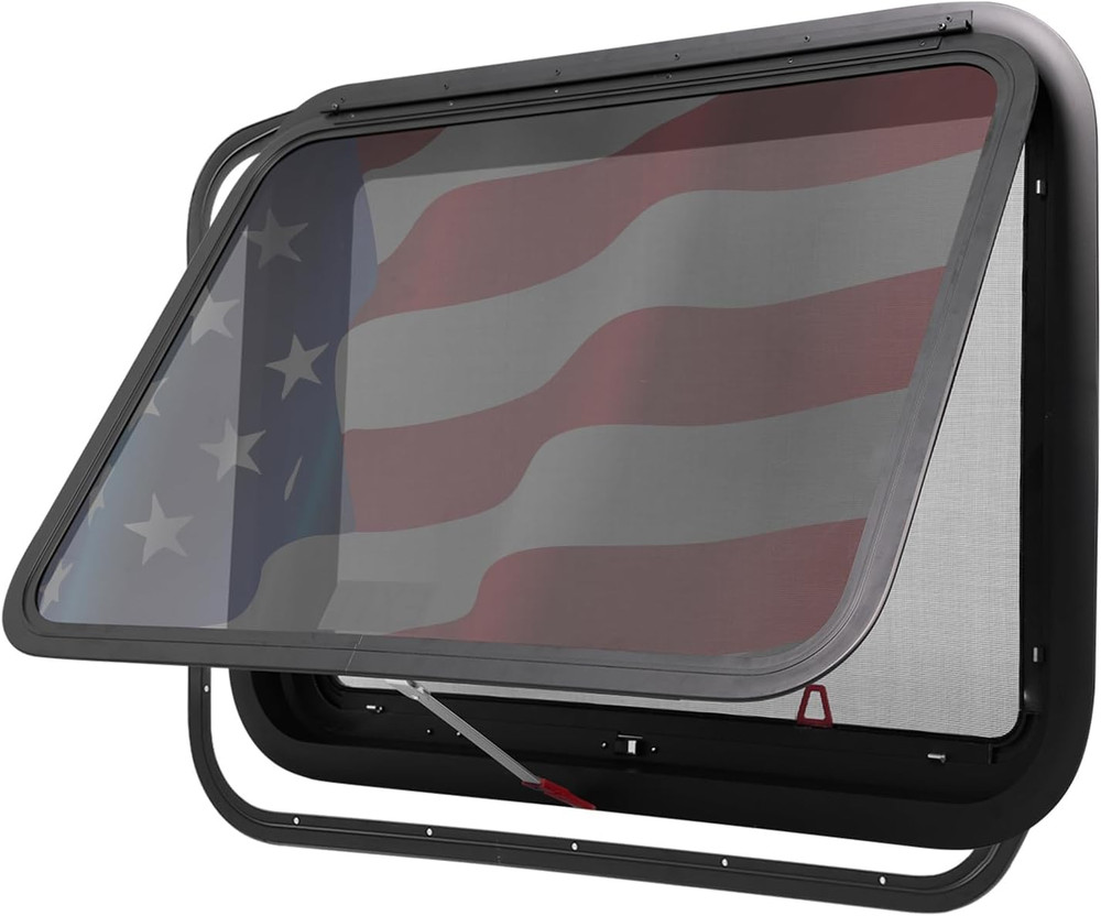 30"X22" RV Emergency Exit Window - Dot-Certified Tempered Glass, Security Lock,