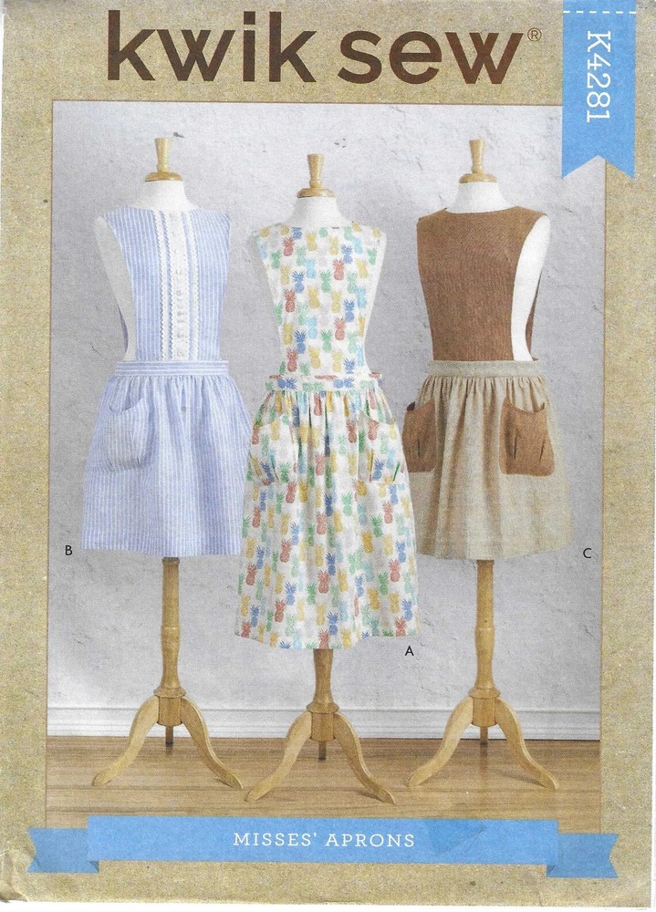 Kwik Sew K4281, Sewing Pattern, Misses Aprons, OOP