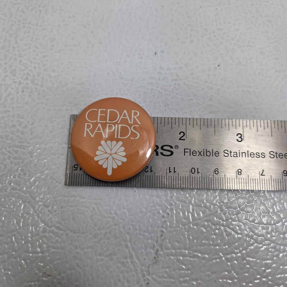 Vintage Cedar Rapids Pinback Button Small 1.5"