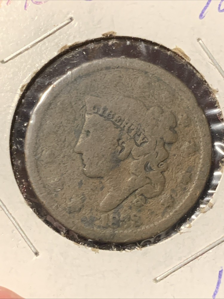 EARLY 100% ORIGINAL 1838 U.S. LARGE CENT