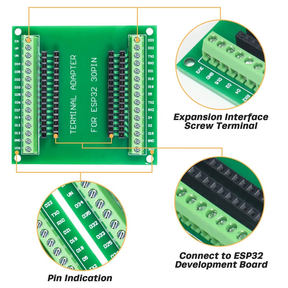2pcs ESP32 breakout board shield GPIO for 30PIN ESP32 development board