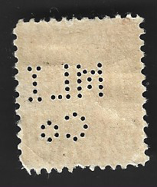 Scott# 641 9c JEFFERSON with Perfins & Duplex Cancel - (B-3)