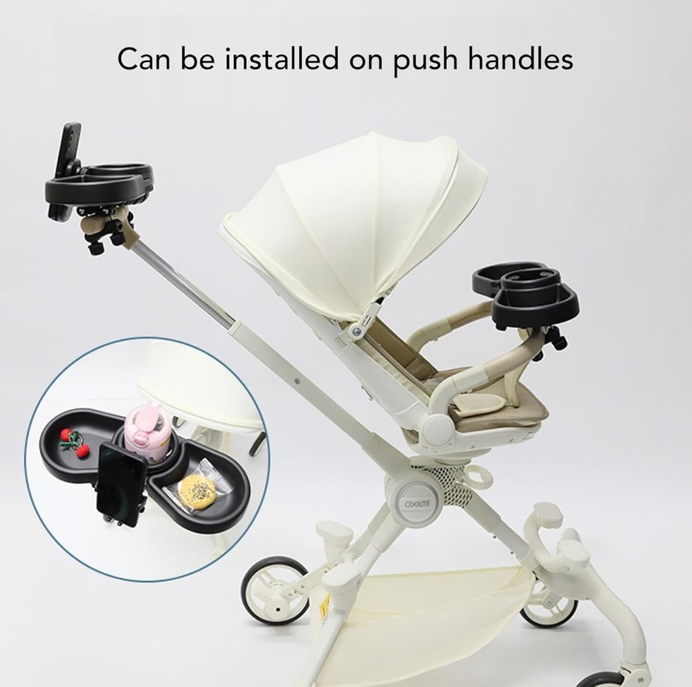 Stroller Snack Drink Organizer Tray Multifunctional Stroller Tray Adjustable...
