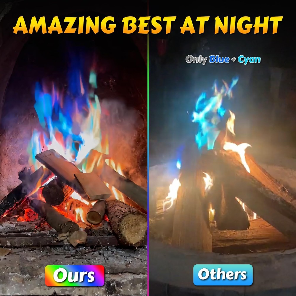 HGD (6 Pack) Magic Campfire Fire Color Changing Packets for Fire Pit, Indoor/Out