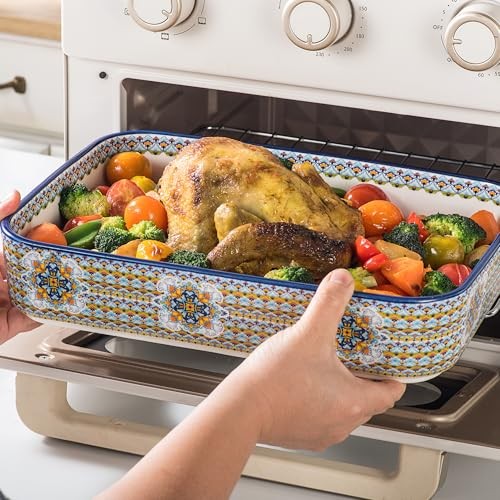 Casserole Dishes for Oven, Ceramic Baking Dishes Set of 3, Rectangular Lasagna