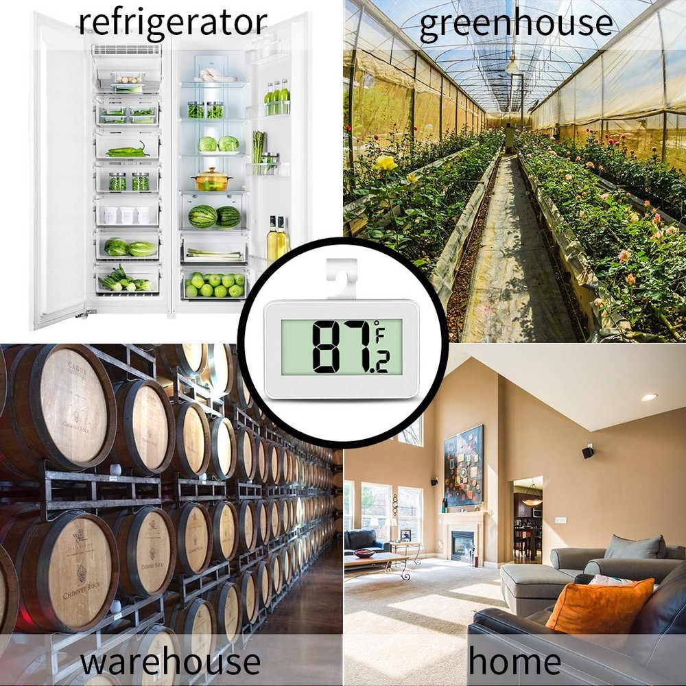 Mini Refrigerator Fridge 2 Pack Digital Freezer Thermometer Waterproof White