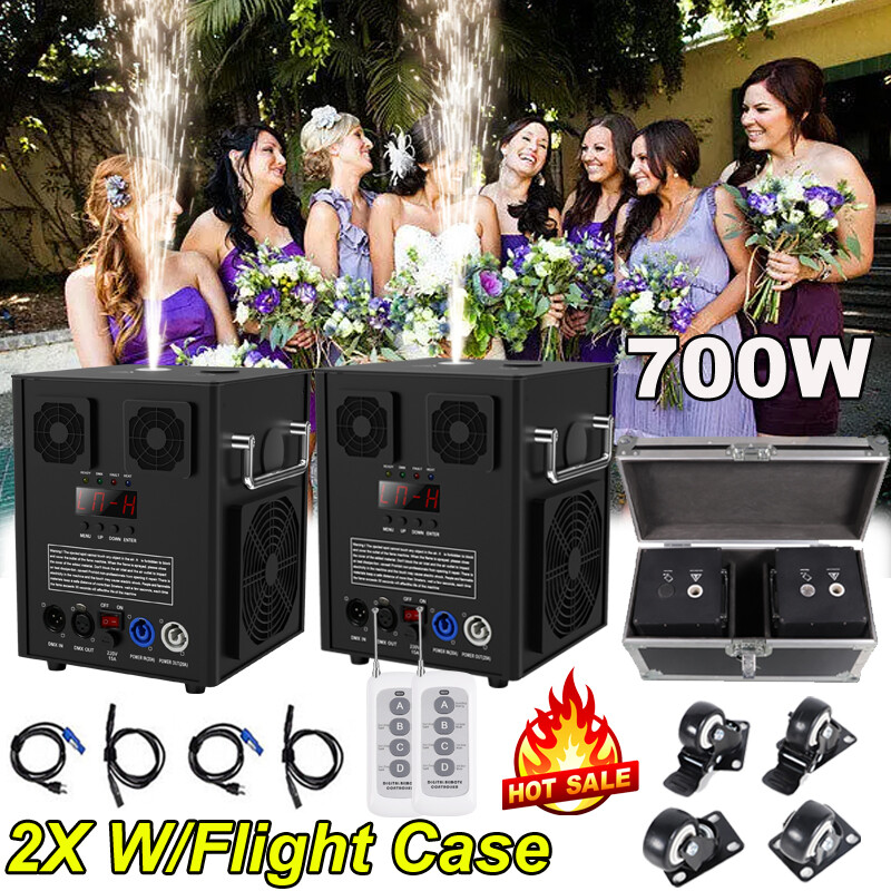 2Pcs 700W Cold Spark Machine Stage Effect DMX Firework Machine DJ Party Wedding