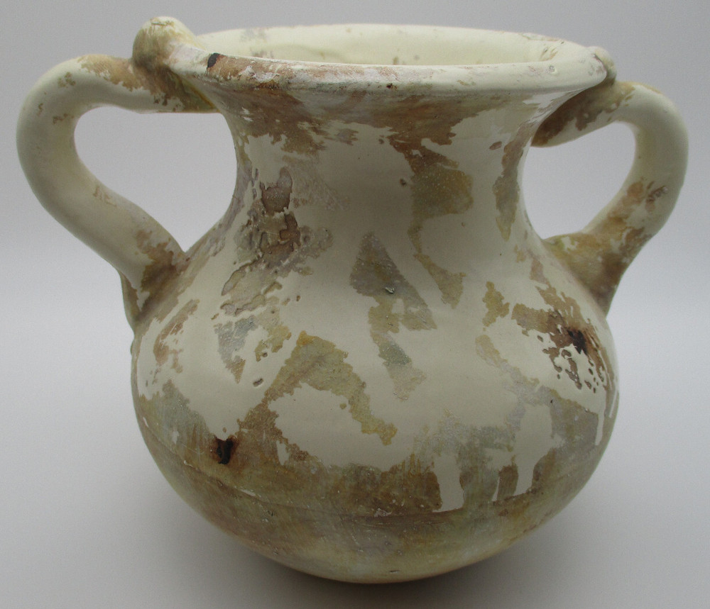 Vintage Double-Handled Stoneware Vase J