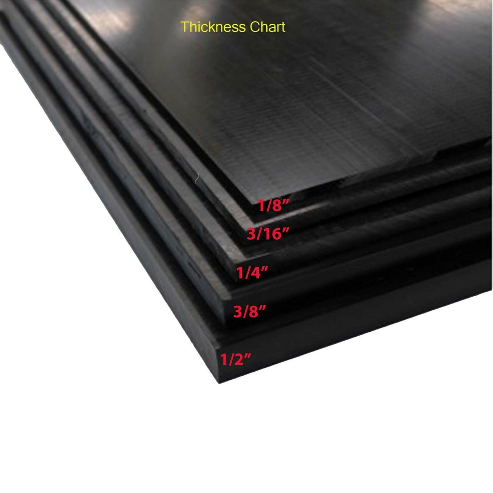 Acrylic Plexiglass Plastic Sheet - 1/8" (3mm) Thick - Black - 12"x24" Sheet