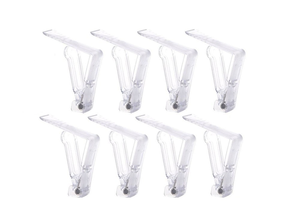 20Pcs Clear Plastic Tablecloth Clips Spring Loaded Clamp Holder