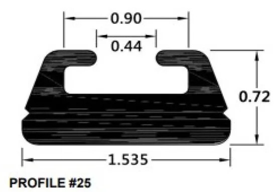 SP1 Black Replacement Slide Profile 25 Ski-Doo Legend 700 02-04