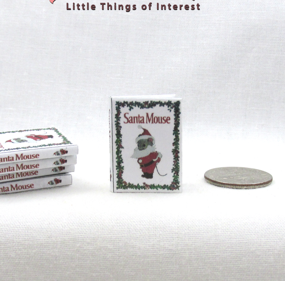 SANTA MOUSE 1:12 Scale Miniature Readable Illustrated Book