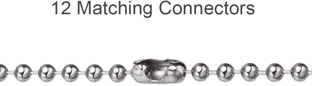 Ceiling Fan Pull Chain, 120" Rust Proof Copper 3mm Beaded 3 meters, silver