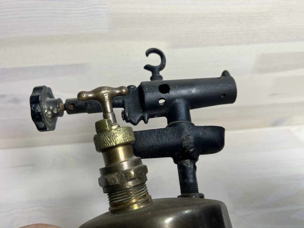 Vintage Brass Blowtorch Red Handles