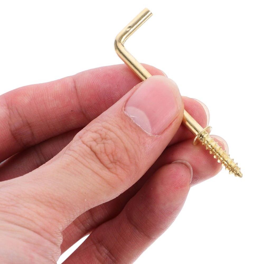 30 Pcs Right Angle Hook Shaped Screw Hooks Hanging for Workplace
