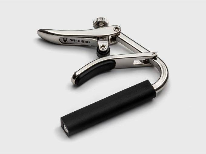 SHUBB STANDARD NYLON STRING/ FLAT FINGERBOARD POLISHED NICKEL CAPO SC-C2